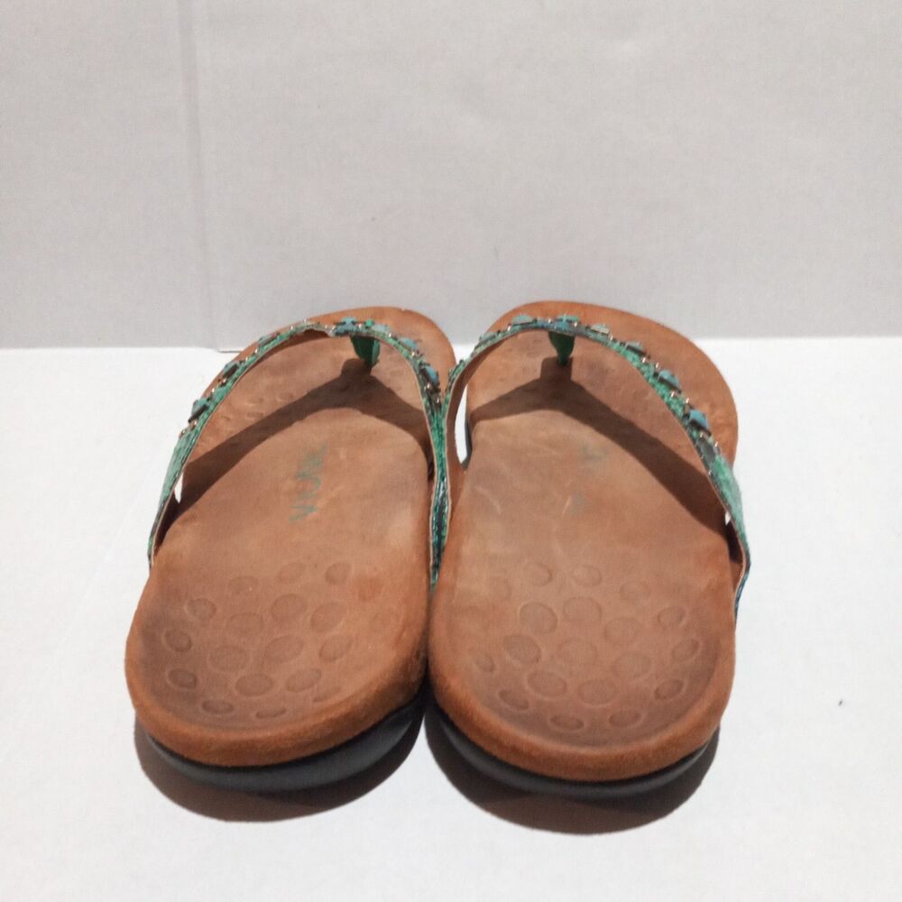 Vionic Floriana Thong Sandal-Size 8W-Faux Snakeskin-Beaded-Arch Support-Comfort - Picture 5 of 10